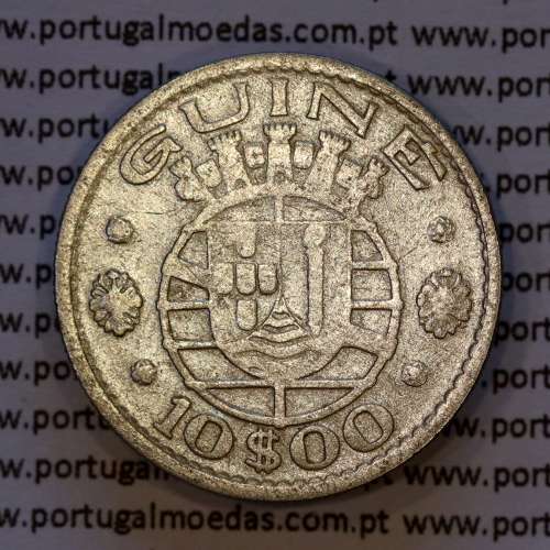 Guiné 10$00 1952 prata, 10 escudos 1952 prata Ex-colónia Portuguesa da Guiné , (BC), World Coins Portuguese Guinea KM 10