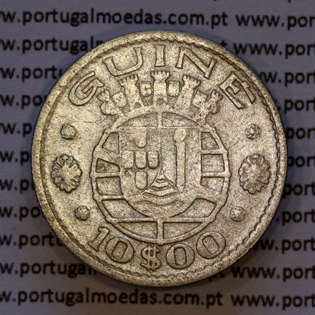 Guiné 10$00 1952 prata, 10 escudos 1952 prata Ex-colónia Portuguesa da Guiné , (BC), World Coins Portuguese Guinea KM 10
