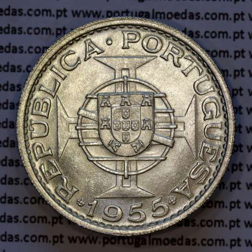 Angola, 20$00 1955 prata, 20 escudos prata 1955 Angola Ex-colónia Portuguesa, (Soberba), World Coins Angola KM 74
