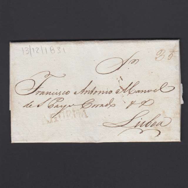 Carta Pré-Filatélica circulada de Águeda para Lisboa datada de 13-12-1831