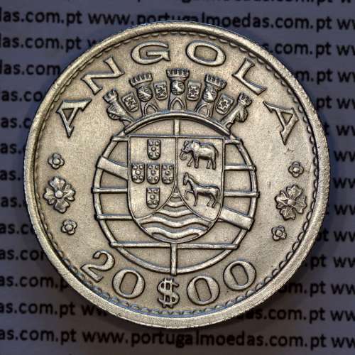 Angola, 20$00 1952 prata, 20 escudos prata 1952 Angola Ex-colónia Portuguesa, (Bela), World Coins Angola KM 74