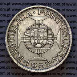 Angola, silver coin of 20 Escudos 1952, 20$00 silver 1952 of former portuguese colony of Angola, (XF), World Coins Angola KM74