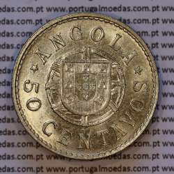 50 Centavos 1923 Níquel Angola, "$50" cinquenta centavos 1923 Ex-Colónia Portuguesa Angola, (Bela-), World Coins Angola KM 65