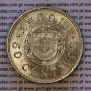50 Centavos 1923 Níquel Angola, "$50" cinquenta centavos 1923 Ex-Colónia Portuguesa Angola, (Bela-), World Coins Angola KM 65