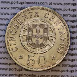 Angola, nickel bronze coin of 50 centavos 1928, Former Portuguese colony of Angola, (BU/UNC), World Coins Angola KM 69
