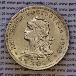 Angola, nickel bronze coin of 50 centavos 1928, Former Portuguese colony of Angola, (BU/UNC), World Coins Angola KM 69