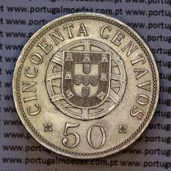 Angola, nickel bronze coin of 50 centavos 1928, Former Portuguese colony of Angola, (BU/UNC), World Coins Angola KM 69