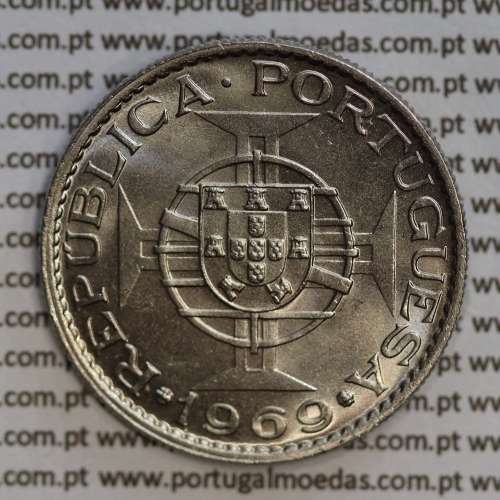 Angola 10$00 1969 cuproníquel, (10 escudos Cupro-Níquel 1969), (Soberba) 10 Escudos copper-nickel 1969 World Coins Angola KM 79