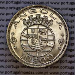 Angola 10$00 1969 cuproníquel, 10 escudos 1969 Cupro-Níquel, Ex-Colónia Portuguesa de Angola, (Soberba), World Coins Angola KM79