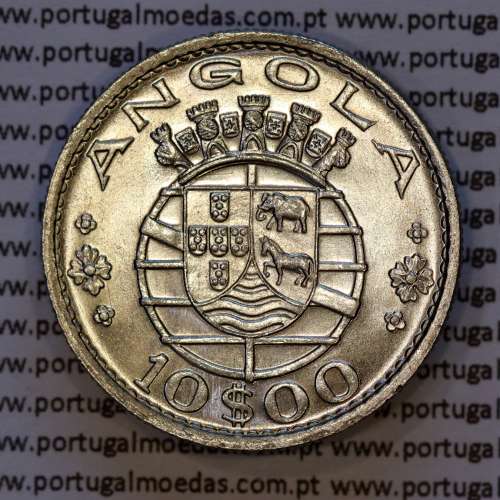 Angola 10$00 1969 cuproníquel, 10 escudos 1969 Cupro-Níquel, Ex-Colónia Portuguesa de Angola, (Soberba), World Coins Angola KM79
