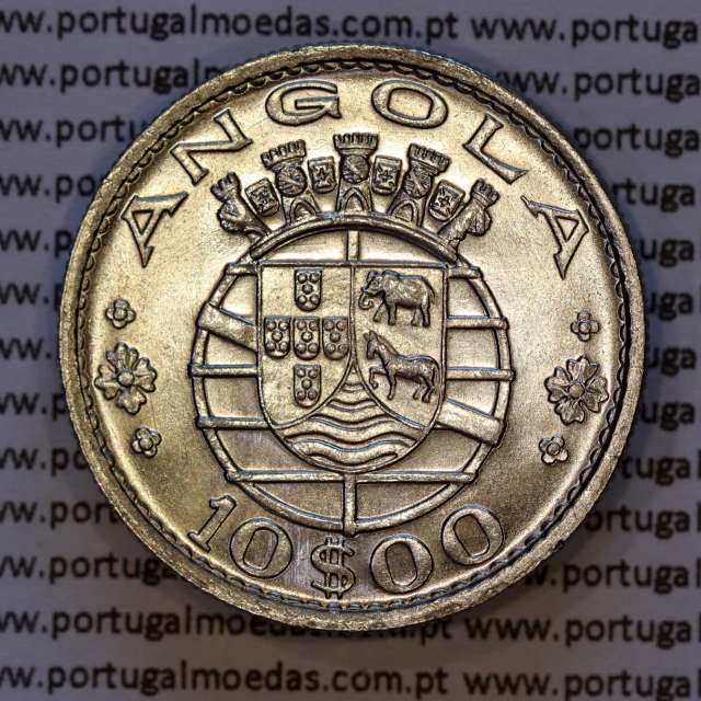 Angola 10$00 1969 cuproníquel, 10 escudos 1969 Cupro-Níquel, Ex-Colónia Portuguesa de Angola, (Soberba), World Coins Angola KM79