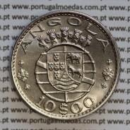 Angola 10$00 1970 cuproníquel, (10 escudos Cupro-Níquel 1970), (Soberba) 10 Escudos copper-nickel 1970 World Coins Angola KM 79