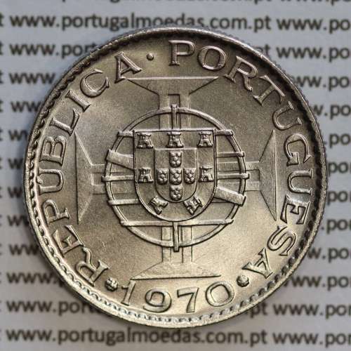 Angola 10$00 1970 cuproníquel, (10 escudos Cupro-Níquel 1970), (Soberba) 10 Escudos copper-nickel 1970 World Coins Angola KM 79