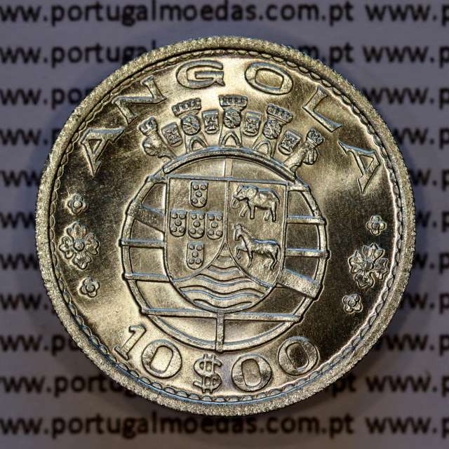 Angola, 10 escudos prata 1955, 10$00 prata 1955 Ex-Colónia portuguesa de Angola, (Soberba), World Coins Angola KM 73