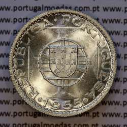 Angola, silver coin of 10 Escudos 1955, 10 Escudos 1955 former Portuguese colony of Angola, (AU/UNC), World Coins Angola KM 73