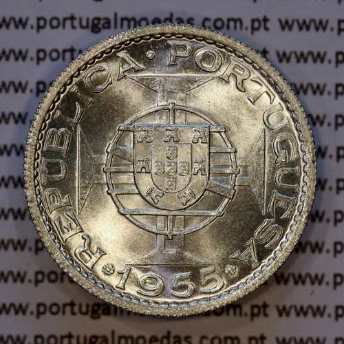 Angola, 10 escudos prata 1955, 10$00 prata 1955 Ex-Colónia portuguesa de Angola, (Soberba), World Coins Angola KM 73