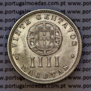 Angola, 4 Macutas 1927 em alpaca, 20 centavos 1927 Angola Ex- Colónia Portuguesa, (Bela), World Coins Angola KM 68