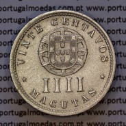 Angola, 4 Macutas 1928 em alpaca, 20 centavos 1928 Angola Ex- Colónia Portuguesa, (MBC+), World Coins Angola KM 68