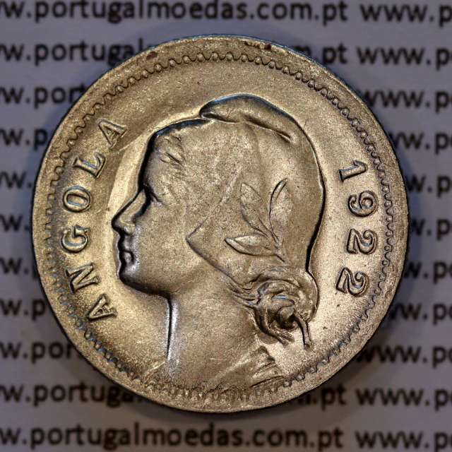 Angola, copper-nickel coin 20 centavos 1921 of Former Portuguese colony of Angola, (VF+), World Coins Angola KM 64