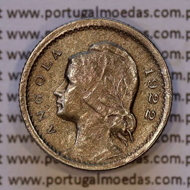 Angola 10 Centavos 1922 Cupro-Níquel, ("$10" Dez centavos 1922 Ex-Colónia Portuguesa de Angola, (BC+), World Coins Angola KM 63