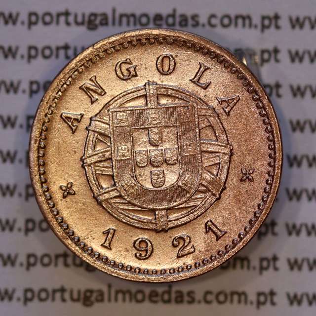 Angola, 1 Centavo 1921 Bronze, $01 centavo Bronze 1921 da Ex-Colónia Portuguesa de Angola, (Bela-), World Coins Angola KM 60