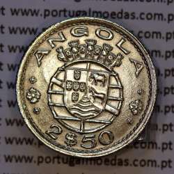 Angola 2$50 1953 cuproníquel, 2 escudos e 50 centavos 1953, 2-1/2 Escudos 1953, (Bela), World Coins Angola KM 77