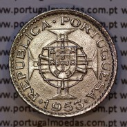 Angola 2$50 1953 cuproníquel, 2 escudos e 50 centavos 1953, 2-1/2 Escudos 1953, (Bela), World Coins Angola KM 77