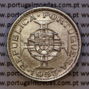 Angola 2$50 1953 cuproníquel, 2 escudos e 50 centavos 1953, 2-1/2 Escudos 1953, (MBC+), World Coins Angola KM 77