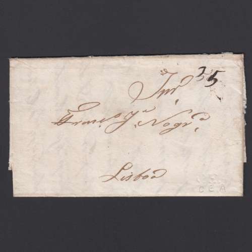 Carta Pré-Filatélica circulada de CEA (Seia) para Lisboa datada de 11-05-1835