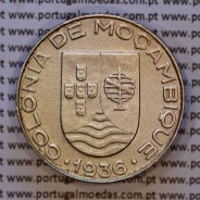 Moçambique, 1 escudo 1936 Cuproníquel, Ex-Colónia Portuguesa de Moçambique, (Bela-), World Coins Mozambique KM 66