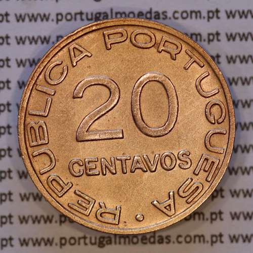 Moçambique, 20 centavos 1936 cobre da Ex-Colónia Portuguesa de Moçambique, (Bela-), World Coins Mozambique KM 64