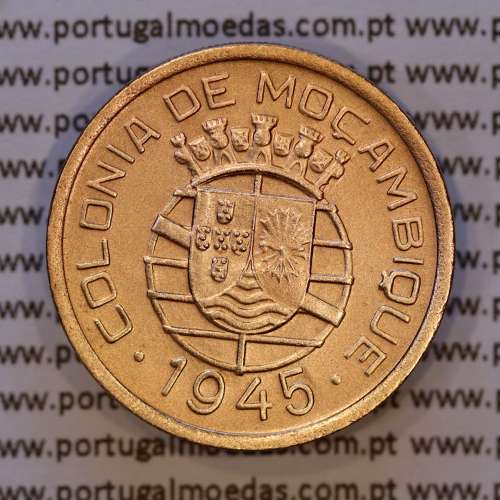 Mozambique, bronze coin of 50 Centavos 1945 of Former Portuguese Colony of Mozambique, (XF/UNC), World Coins Mozambique KM 73