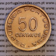 Mozambique, bronze coin of 50 Centavos 1945 of Former Portuguese Colony of Mozambique, (XF/UNC), World Coins Mozambique KM 73