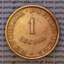 Mozambique, bronze coin of 1 Escudo 1953 of Former Portuguese Colony of Mozambique, (VF+), World Coins Mozambique KM 82