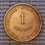 Moçambique, 1 escudo 1953 bronze, Ex-Colónia Portuguesa de Moçambique, (MBC+), World Coins Mozambique KM 82