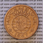 Moçambique, 1 escudo 1953 bronze, Ex-Colónia Portuguesa de Moçambique, (MBC), World Coins Mozambique KM 82