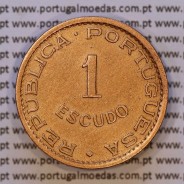 Moçambique, 1 escudo 1953 bronze, Ex-Colónia Portuguesa de Moçambique, (MBC), World Coins Mozambique KM 82