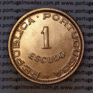 Moçambique, 1 escudo 1965 bronze, Ex-Colónia Portuguesa de Moçambique, (Soberba), World Coins Mozambique KM 82