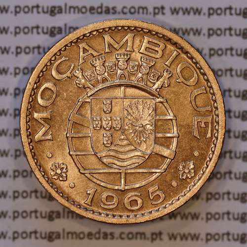 Moçambique, 1 escudo 1965 bronze, Ex-Colónia Portuguesa de Moçambique, (Soberba), World Coins Mozambique KM 82