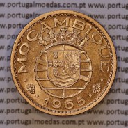 Moçambique, 1 escudo 1965 bronze, Ex-Colónia Portuguesa de Moçambique, (Soberba), World Coins Mozambique KM 82