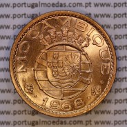 Mozambique, bronze coin of 1 Escudo 1968 of Former Portuguese Colony of Mozambique, (UNC), World Coins Mozambique KM 82