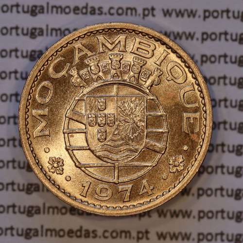 Moçambique, 50 centavos 1974 Bronze,  Ex-Colónia Portuguesa de Moçambique, (Bela/Soberba), World Coins Mozambique KM 89