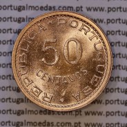 Mozambique, bronze coin of 50 centavos 1974 of Former Portuguese Colony of Mozambique, (XF+/UNC), World Coins Mozambique KM 89