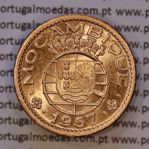 Mozambique, bronze coin of 50 centavos 1957 of Former Portuguese Colony of Mozambique, (AU/UNC), World Coins Mozambique KM 81