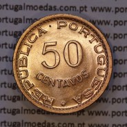Moçambique, 50 centavos 1957 Bronze,  Ex-Colónia Portuguesa de Moçambique, (Soberba), World Coins Mozambique KM 81