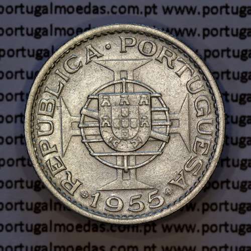 Moçambique, 10 Escudos 1955 Prata, 10$00 escudos 1955 prata Ex-Colónia de Moçambique, (MBC+), World Coins Mozambique KM 79