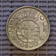 Mozambique, silver coin of 10 Escudos 1955 Former Portuguese Colony of Mozambique, (VF+), World Coins Mozambique KM 79