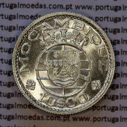 Mozambique, silver coin of 10 Escudos 1966 Former Portuguese Colony of Mozambique, (UNC), World Coins Mozambique KM 79a