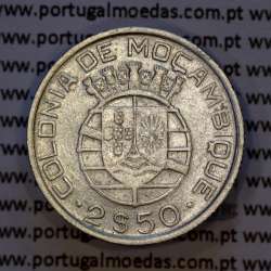 Moçambique, 2$50 1950 Prata, 2.50 Escudos 1950 prata Ex-Colónia de Moçambique, (MBC), World Coins Mozambique KM 68