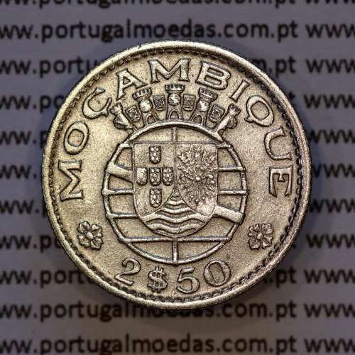 Moçambique, 2$50 1935 Cupro-níquel, 2.50 Escudos 1953 cuproníquel Ex-Colónia de Moçambique, (MBC+), World Coins Mozambique KM 78